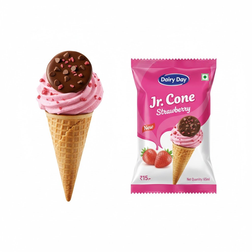 Dairy Day Jr Cone Strawberry New