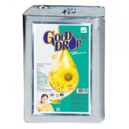 Gold Drop - Refined Sunflower Oil, 15 Kg (16.5L) Tin