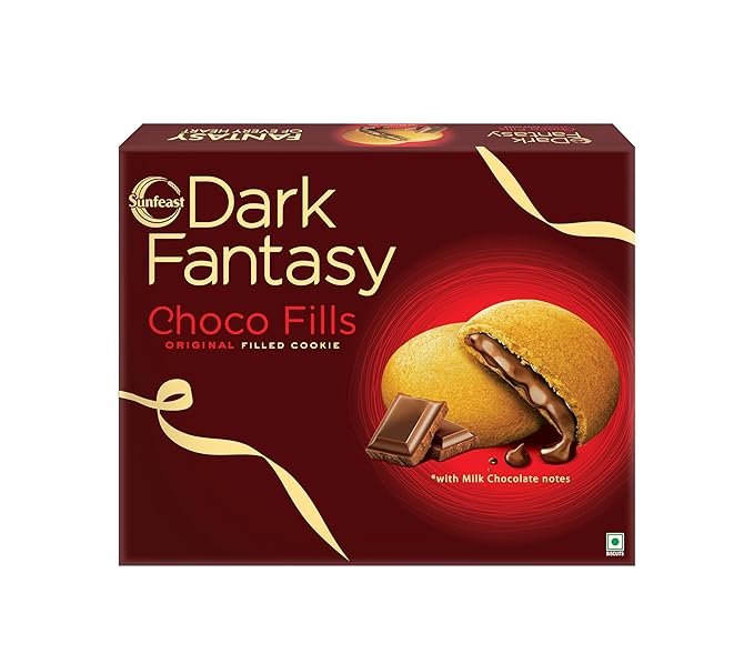 Sunfeast Dark Fantasy Choco Fills, 460g Original Filled Cookies with Choco Crème Perfect Snack